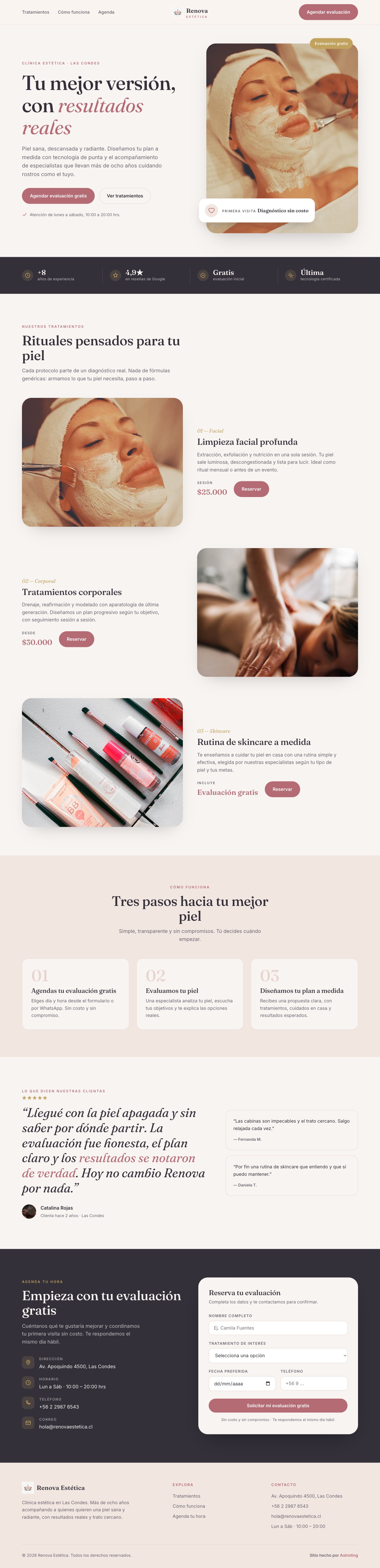 Sitio de ejemplo: clínica estética